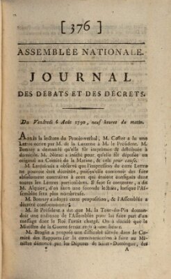 Journal des débats et des décrets Freitag 6. August 1790