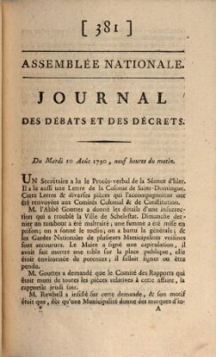 Journal des débats et des décrets Dienstag 10. August 1790