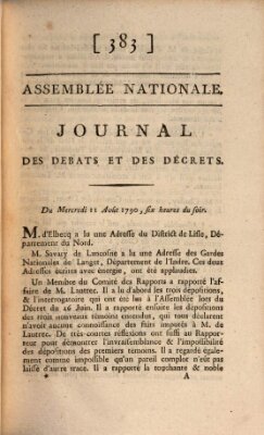 Journal des débats et des décrets Mittwoch 11. August 1790