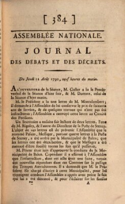 Journal des débats et des décrets Donnerstag 12. August 1790