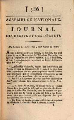 Journal des débats et des décrets Samstag 14. August 1790