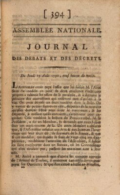 Journal des débats et des décrets Donnerstag 19. August 1790