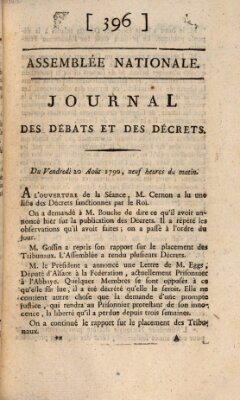 Journal des débats et des décrets Freitag 20. August 1790
