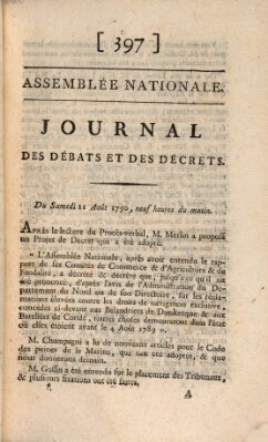 Journal des débats et des décrets Samstag 21. August 1790