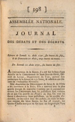 Journal des débats et des décrets Sonntag 22. August 1790