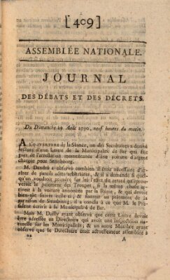 Journal des débats et des décrets Sonntag 29. August 1790