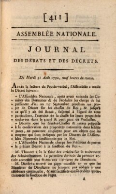 Journal des débats et des décrets Dienstag 31. August 1790