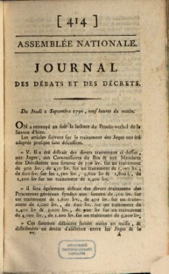 Journal des débats et des décrets Donnerstag 2. September 1790