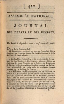 Journal des débats et des décrets Montag 6. September 1790