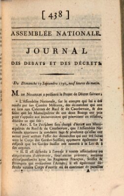 Journal des débats et des décrets Sonntag 19. September 1790