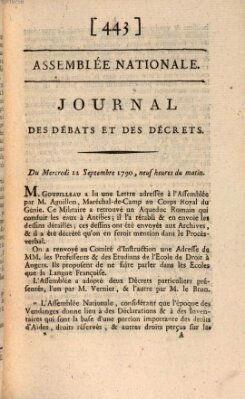 Journal des débats et des décrets Mittwoch 22. September 1790