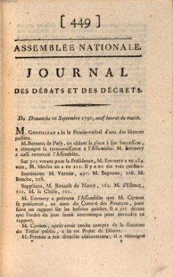 Journal des débats et des décrets Sonntag 26. September 1790