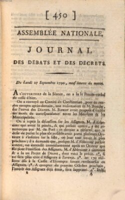 Journal des débats et des décrets Montag 27. September 1790