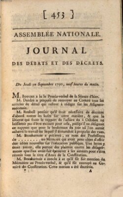 Journal des débats et des décrets Donnerstag 30. September 1790
