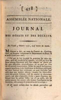 Journal des débats et des décrets Montag 4. Oktober 1790