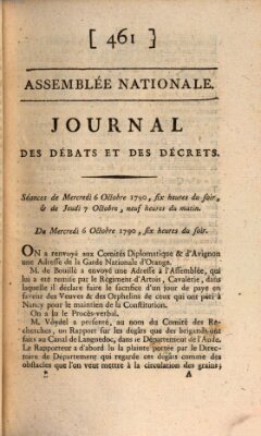 Journal des débats et des décrets Mittwoch 6. Oktober 1790