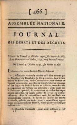 Journal des débats et des décrets Samstag 9. Oktober 1790