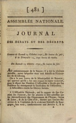 Journal des débats et des décrets Sonntag 24. Oktober 1790