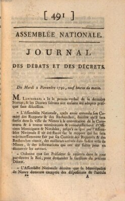 Journal des débats et des décrets Dienstag 2. November 1790