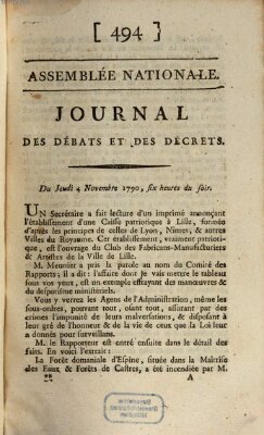 Journal des débats et des décrets Donnerstag 4. November 1790