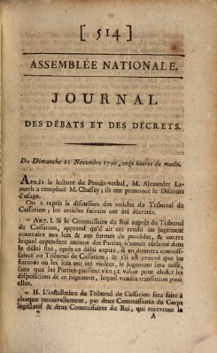 Journal des débats et des décrets Sonntag 21. November 1790