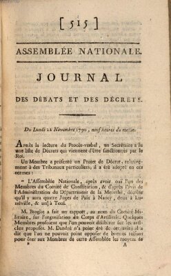 Journal des débats et des décrets Montag 22. November 1790