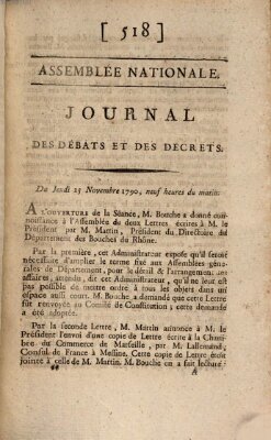 Journal des débats et des décrets Donnerstag 25. November 1790