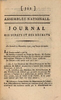 Journal des débats et des décrets Samstag 27. November 1790