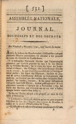 Journal des débats et des décrets Freitag 3. Dezember 1790