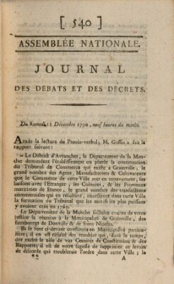 Journal des débats et des décrets Samstag 11. Dezember 1790