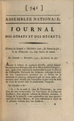 Journal des débats et des décrets Samstag 11. Dezember 1790