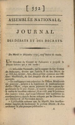 Journal des débats et des décrets Dienstag 21. Dezember 1790