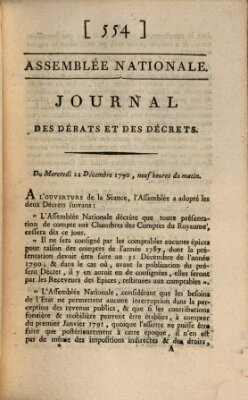 Journal des débats et des décrets Mittwoch 22. Dezember 1790