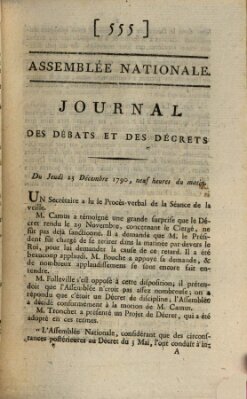 Journal des débats et des décrets Donnerstag 23. Dezember 1790