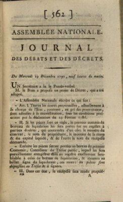 Journal des débats et des décrets Mittwoch 29. Dezember 1790