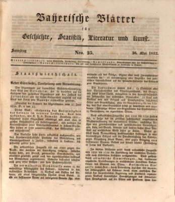 Bayerische Blätter für Geschichte, Statistik, Literatur und Kunst (Bayerische Blätter) Samstag 26. Mai 1832