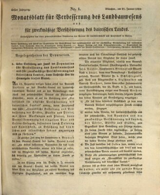 Wochenblatt des Landwirtschaftlichen Vereins in Bayern Samstag 27. Januar 1821