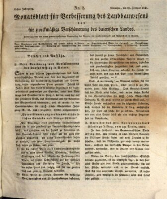 Wochenblatt des Landwirtschaftlichen Vereins in Bayern Samstag 24. Februar 1821