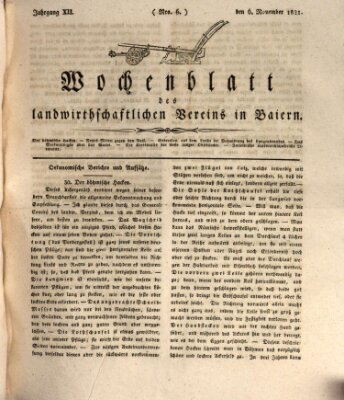 Wochenblatt des Landwirtschaftlichen Vereins in Bayern Dienstag 6. November 1821