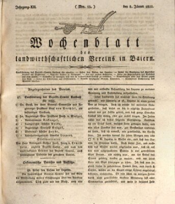 Wochenblatt des Landwirtschaftlichen Vereins in Bayern Dienstag 8. Januar 1822