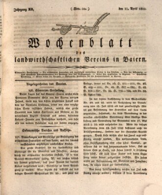 Wochenblatt des Landwirtschaftlichen Vereins in Bayern Dienstag 23. April 1822