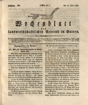 Wochenblatt des Landwirtschaftlichen Vereins in Bayern Dienstag 23. Juli 1822