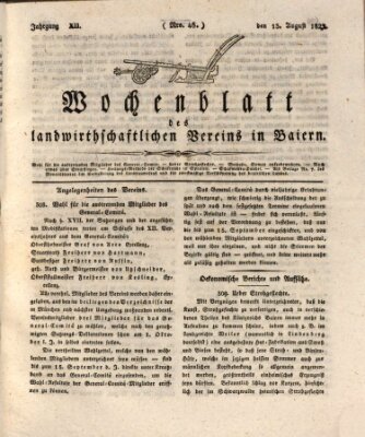 Wochenblatt des Landwirtschaftlichen Vereins in Bayern Dienstag 13. August 1822