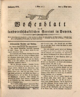 Wochenblatt des Landwirtschaftlichen Vereins in Bayern Dienstag 1. Mai 1827