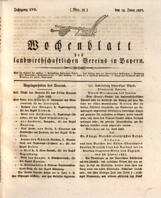 Wochenblatt des Landwirtschaftlichen Vereins in Bayern Dienstag 19. Juni 1827