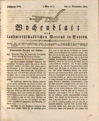 Wochenblatt des Landwirtschaftlichen Vereins in Bayern Dienstag 25. September 1827