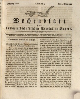 Wochenblatt des Landwirtschaftlichen Vereins in Bayern Dienstag 4. März 1828