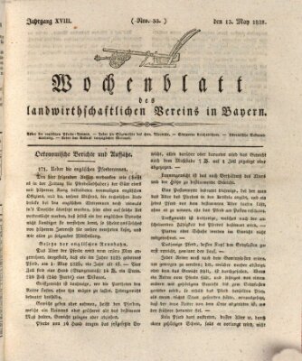 Wochenblatt des Landwirtschaftlichen Vereins in Bayern Dienstag 13. Mai 1828