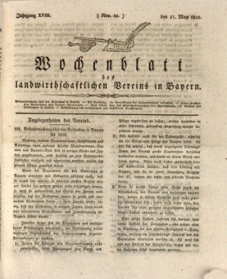 Wochenblatt des Landwirtschaftlichen Vereins in Bayern Dienstag 27. Mai 1828