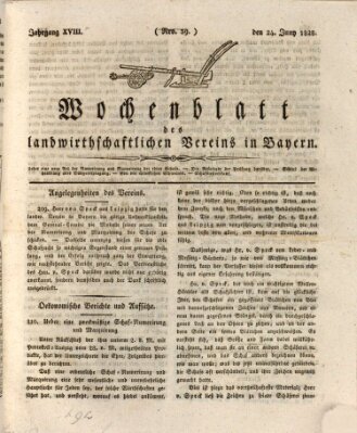 Wochenblatt des Landwirtschaftlichen Vereins in Bayern Dienstag 24. Juni 1828